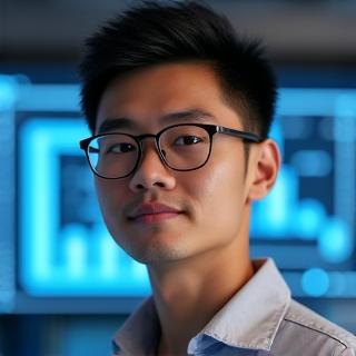 Portrait of David Kim, a focused and innovative male health technology expert.