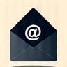 Icon of an open envelope with an email symbol inside, representing communication via electronic mail for detailed inquiries.