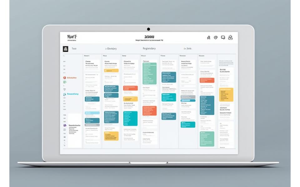 A sleek, interactive calendar interface displaying various Q&A sessions scheduled throughout the month.