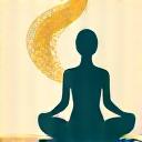 Icon representing stress management techniques with a calm person meditating under a tree.